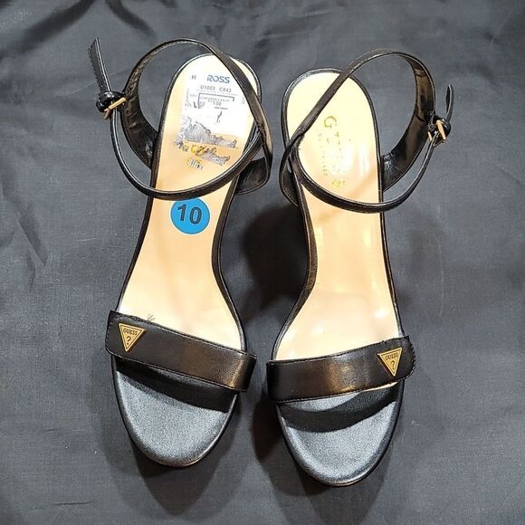 BRAND NEW GUESS GOLD LOGO PLATFORM HIGH WEDGE SANDAL - Picture 2 of 14